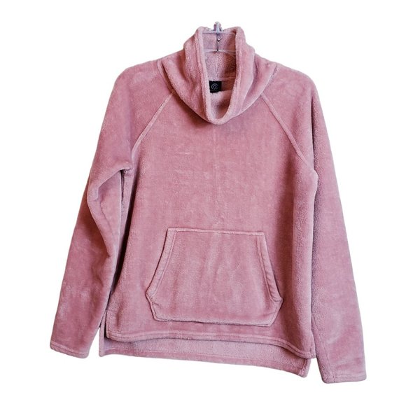 Champion Tops - Champion Womens Sweatshirt Small Blush Pink Fleece Fuzzy Mock Neck Pullover